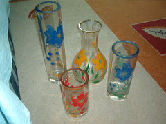 4 részes kézi festésű váza szett