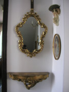 Barokk florentin keretes tükör és konzol.