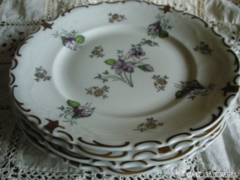 Jelölt (R) antik, ibolyás süteményes tányérok 