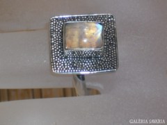 szivárványos holdkő  drágakő gyűrű 925-ös ezüst