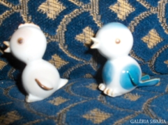 Mini, jelzett porcelán madár figura - 2 db