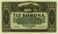 10 Korona 1920 UNC 