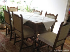 EBÉDLŐ asztal 6 székkel - Koloniál