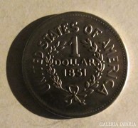1 DOLLAR 1851  - USA - Indiánfejes