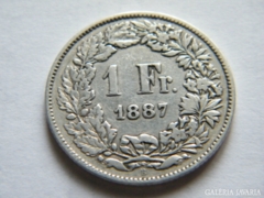 ezüst 1 frank Svájc 1887