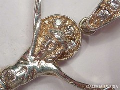 Gyönyörű ezüst, antik feszület medál