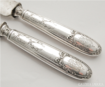 Francia ezüst húsvágó készlet a 19. század végéről