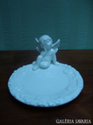 Hófehér porcelán angyalos szappantartó