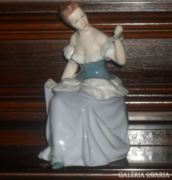 Royal Dux Porcelán Ülő Nő, Hölgy figura