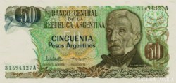 Argentina 50 peso  Argentinos 1983 Unc 