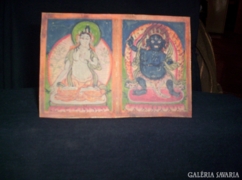 Buddhista thangka kép (145 mm X 100 mm)