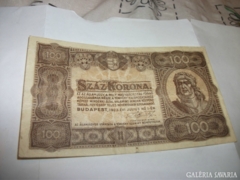 1923 100 korona ropogós VF++ olcsón