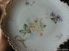 Antik rózsás-ibolyás tányér