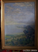 Ismeretlen festő, XX. század eleje: Kilátás a tóra 
