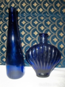 Régi üveg - 2 db - kék színű - együtt eladó
