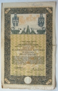 I. világháborús Államadóssági kötvény 1916-ból