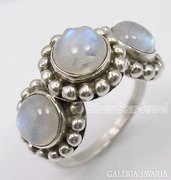 9.Szivárvány holdkő drágakő gyűrű 925-ös ezüst