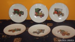 6 személyes exkluzív Oldtimer autós tányér 