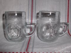 Retro vastag falú gyermek üveg pohár - 2 db