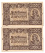 100 Korona 2db 1923 /hajtatlan 
