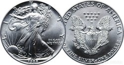 United States 1988 Silver American Eagle and Walking Liberty