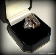 Ezüst gyűrű- hatalmas fehér topáz kővel! Extra mutató