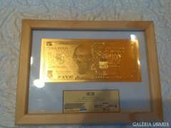 24 karátos arany USA 5$ dollár USD bankjegy