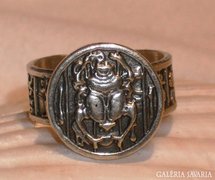 Egyiptomi SZKARABEUSZ motívumos gyűrű 925-ös ezüst ,ál