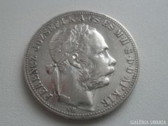1884 ezüst 1 Forint KB Barokk címer! 