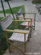 Antik, összecsukható karfás székek