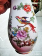 Hibátlan szépen festett régi hollóházi madaras váza !!