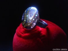 Designer ezüst gyűrű gyöngyházzal