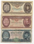 20 - 50 - 100 Forint 3 db ( 01 )
