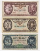 20 - 50 - 100 Forint 3 db ( 03 )