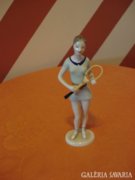 Nagyon ritka hollóházi teniszes hölgy figura