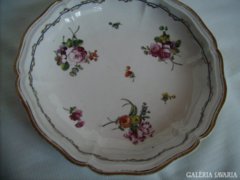  Limoges jelölt porcelán, rózsás pogácsa kínáló