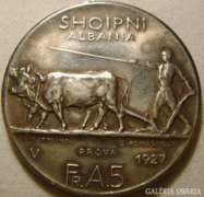 Albania 5 franca 1927 prova (fert veret) post is available!