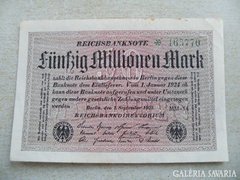 NÉMET BIRODALMI FÜNFZIG MILLIONEN 50.000.000 MÁRKA 1923