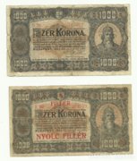 2 db 1000 korona 1923 F tartásban INGYEN POSTA