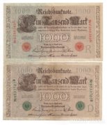 1000 Márka 2db 1910  (Postával)