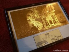 KARÁCSONYI AKCIÓ! 24 karátos arany 100 Euro bankjegy