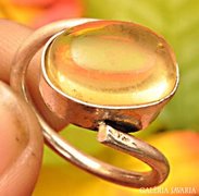 925-ös ezüsttel bevont citrin ovális gyűrű