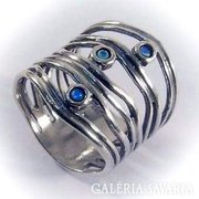 AKCIÓ! Tamir Zuman Izraeli Kék Opál 925 Ezüst Gyűrű
