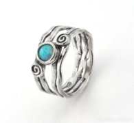 Shablool Izraeli Kék Opál Köves 925 Ezüst  Gyűrű