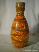 R107 D5 Régi retro kerámia váza narancs színű 23cm
