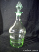 P568 H5 Régi fújt zöld dugós üveg palack