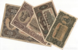  10 , 100, 500, 1000 korona 1920-1923