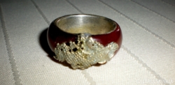 Távol keleti, JÁDE- Tibeti ezüst gyűrű 