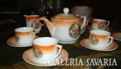 Magnificent Baroque Antique DRASCHE Tea Set with Scene