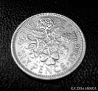  Angol 6 penny szerencspénz 1966